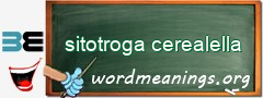 WordMeaning blackboard for sitotroga cerealella
